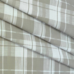 Shirt Fabric ManTire 100% Cotton Broad Check Colour Greenish Grey