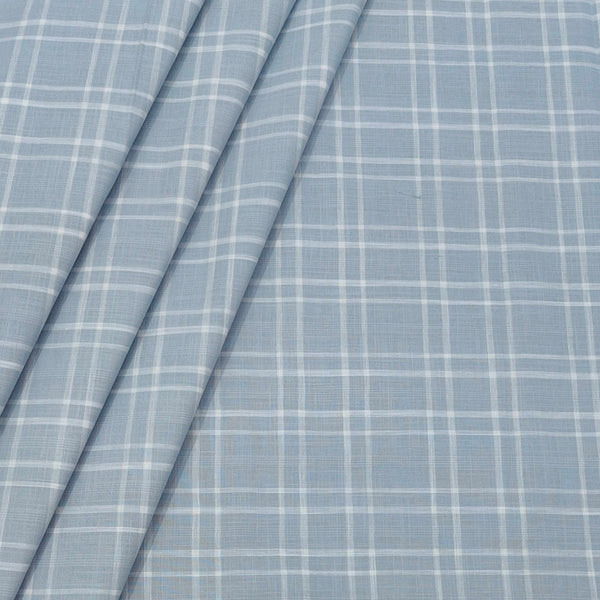 Shirt Fabric ManTire 100% Cotton Broad Check Colour Bluish Grey