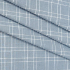 Shirt Fabric ManTire 100% Cotton Broad Check Colour Bluish Grey