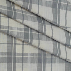 Shirt Fabric ManTire 100% Cotton Broad Check Colour Light Grey N Ash Brown