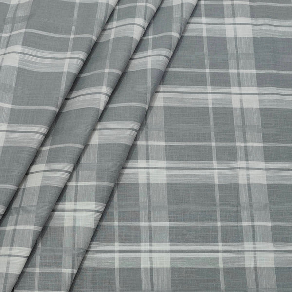 Shirt Fabric ManTire 100% Cotton Broad Check Colour Seal Grey