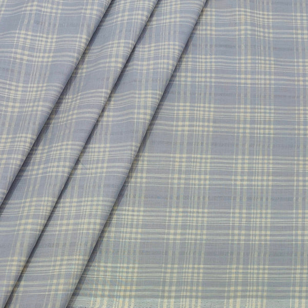 Shirt Fabric ManTire 100% Cotton Broad Check Colour Light Bluish Grey