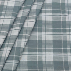Shirt Fabric ManTire 100% Cotton Broad Check Colour Grey N White