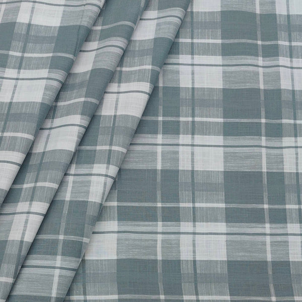 Shirt Fabric ManTire 100% Cotton Broad Check Colour Grey N White