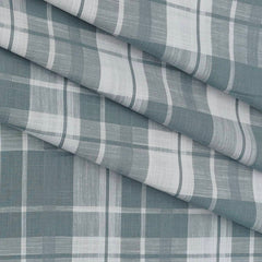 Shirt Fabric ManTire 100% Cotton Broad Check Colour Grey N White