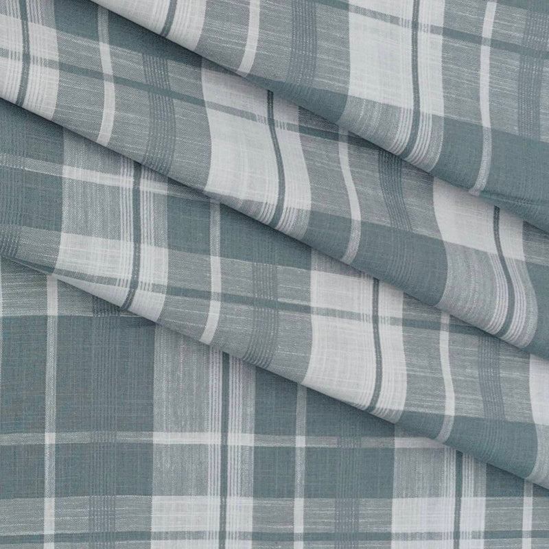 Shirt Fabric ManTire 100% Cotton Broad Check Colour Grey N White