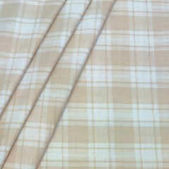 Shirt Fabric ManTire 100% Cotton Broad Check Colour Parchment Beige