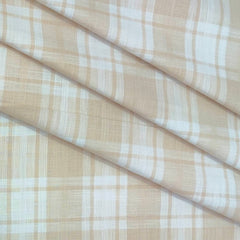 Shirt Fabric ManTire 100% Cotton Broad Check Colour Parchment Beige