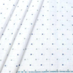 Shirt Fabric ManTire 100% Cotton Printed Linen Look Colour Blue N White