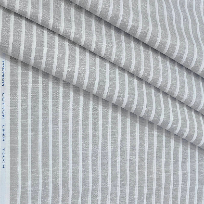 Shirt Fabric ManTire Cotton Blended Linen Look Lining Colour Grey