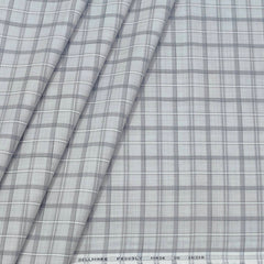 Shirt Fabric ManTire Cotton Blended Linen Look Check Colour Light Grey