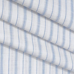 Shirt Fabric ManTire Cotton Blended Linen Look Lining Colour Blue N White