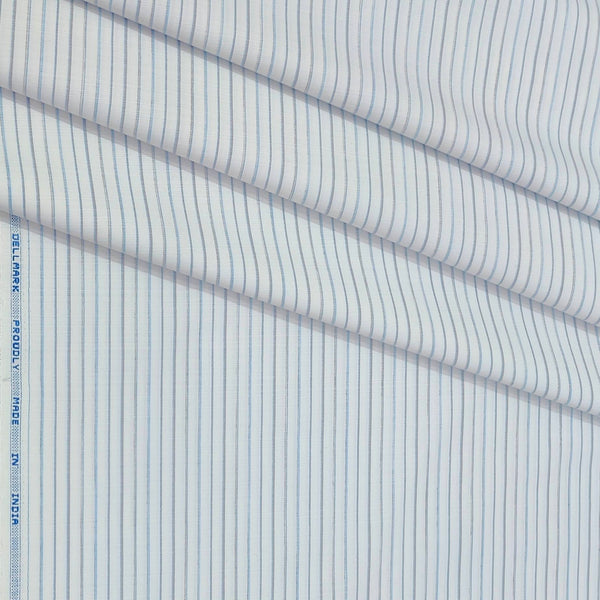 Shirt Fabric ManTire Cotton Blended Linen Look Lining Colour Blue N White