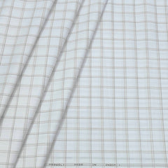 Shirt Fabric ManTire Cotton Blended Linen Look Check Colour Brown N White