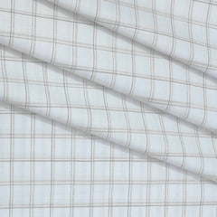 Shirt Fabric ManTire Cotton Blended Linen Look Check Colour Brown N White