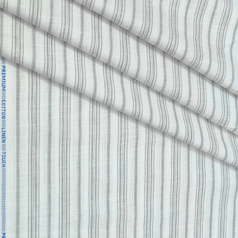 Shirt Fabric ManTire Cotton Blended Linen Look Lining Colour Gin Green N White