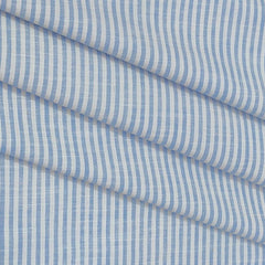 Shirt Fabric ManTire Cotton Blended Linen Look Lining Colour Blue N White