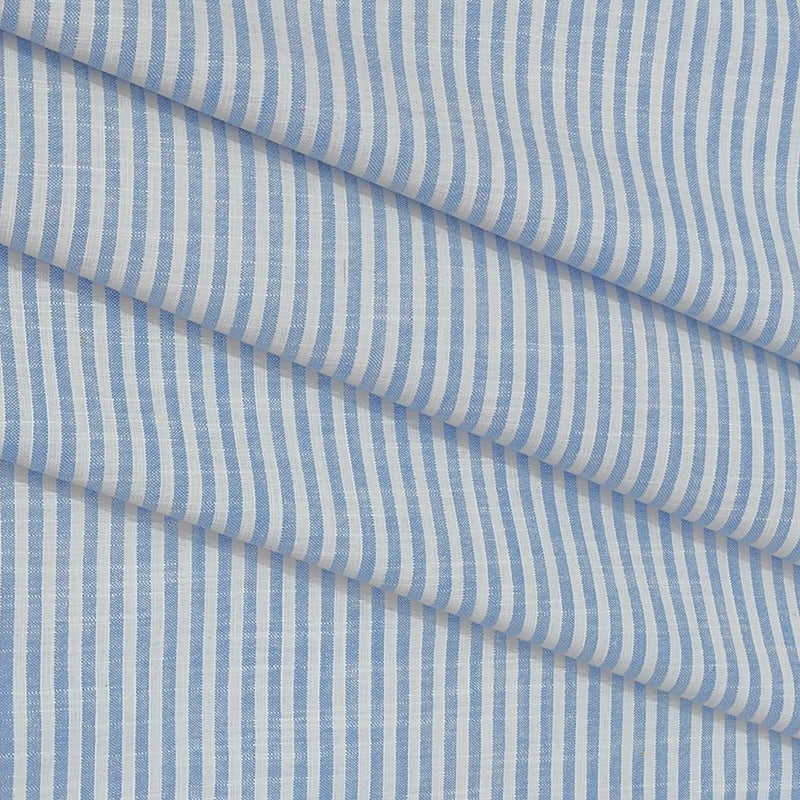 Shirt Fabric ManTire Cotton Blended Linen Look Lining Colour Blue N White