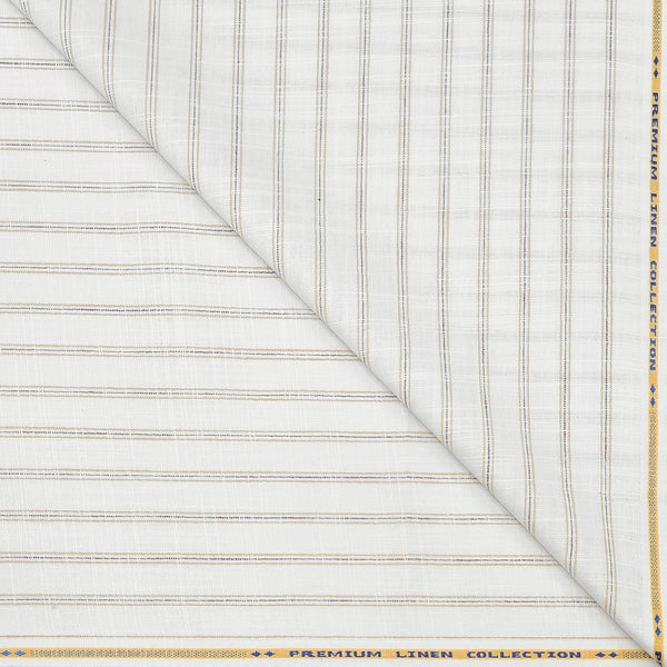 Shirt Fabric ManTire Cotton Blended Linen Look Broad Lining Colour Purple,Brown N White