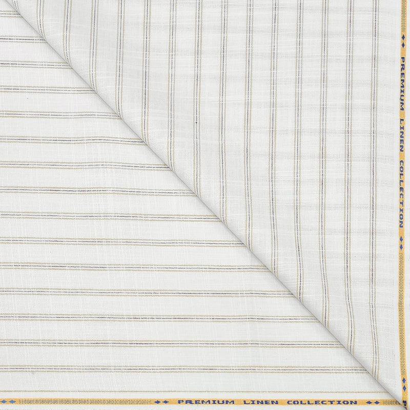 Shirt Fabric ManTire Cotton Blended Linen Look Broad Lining Colour Purple,Brown N White