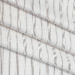 Shirt Fabric ManTire Cotton Blended Linen Look Broad Lining Colour Dull Brown N White