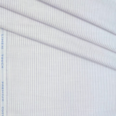 Shirt Fabric ManTire Cotton Blended Linen Look Lining Colour Lavender N White
