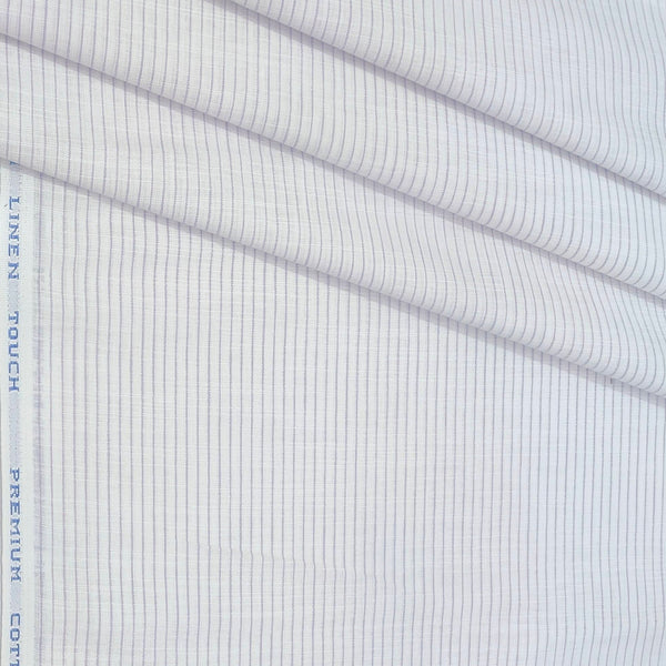 Shirt Fabric ManTire Cotton Blended Linen Look Lining Colour Lavender N White