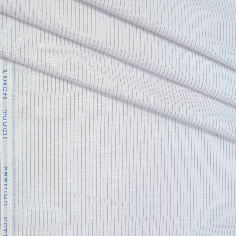 Shirt Fabric ManTire Cotton Blended Linen Look Lining Colour Lavender N White