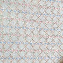 Kurta Fabric ManTire Designer Silk Embroidery Colour White