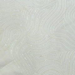 Kurta Fabric ManTire Designer Silk Embroidery Colour Off White
