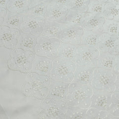 Kurta Fabric ManTire Designer Silk Embroidery Colour Off White