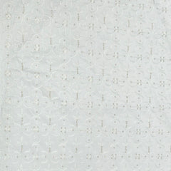 Kurta Fabric ManTire Designer Silk Embroidery Colour Off White