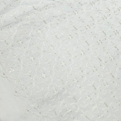 Kurta Fabric ManTire Designer Silk Embroidery Colour Off White