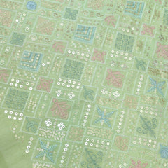 Kurta Fabric ManTire Designer Silk Embroidery Colour Light Green