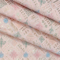 Kurta Fabric ManTire Designer Silk Embroidery Colour Pastel Pink