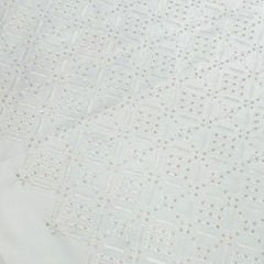 Kurta Fabric ManTire Designer Silk Embroidery Colour Off White