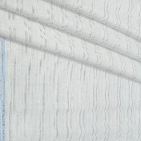 Shirt & Kurta Fabric Linen Club Pure Linen Broad Lining Colour Brown N White
