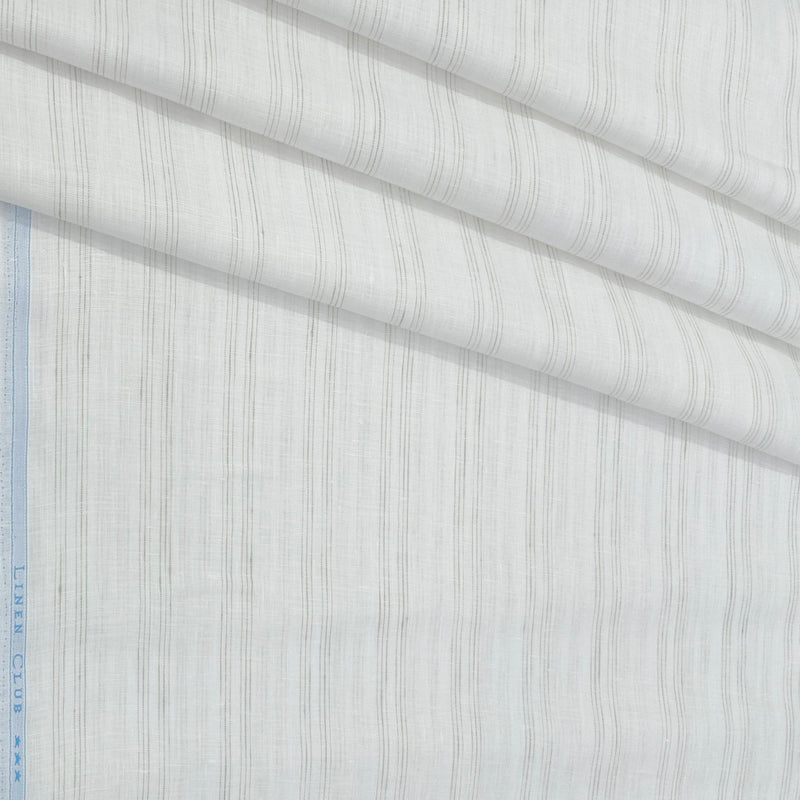 Shirt & Kurta Fabric Linen Club Pure Linen Broad Lining Colour Brown N White