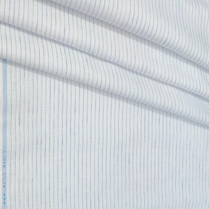 Shirt & Kura Fabric Linen Club Pure Linen Lining Colour White N Blue