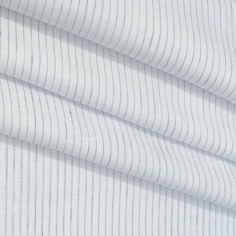 Shirt & Kura Fabric Linen Club Pure Linen Lining Colour White N Blue