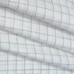 Shirt & Kurta Fabric Linen Club Pure Linen Check Colour Light Grey N White