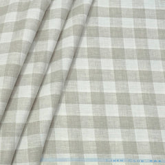 Shirt & Kurta Fabric Linen Club Pure Linen Broad Check Colour Light Brown