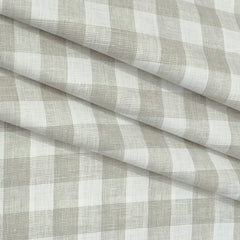 Shirt & Kurta Fabric Linen Club Pure Linen Broad Check Colour Light Brown
