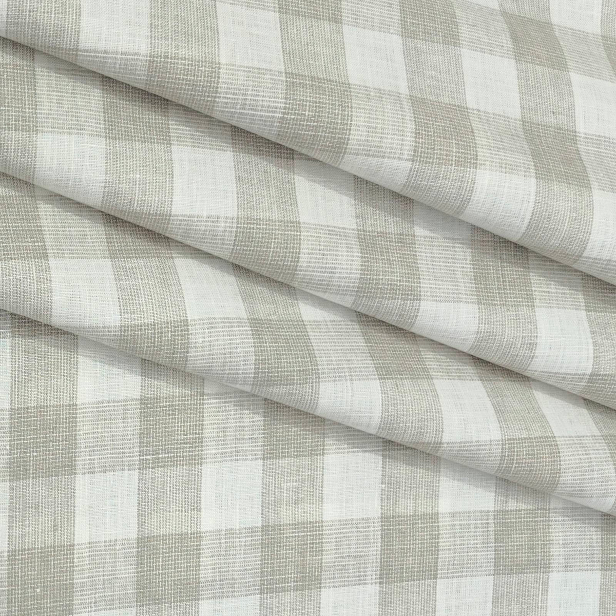 Shirt Fabric Linen Club Pure Linen Broad Check Colour Light Brown
