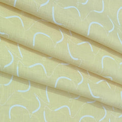 Shirt Fabric Linen Club Pure Linen Printed Colour Blond Yellow