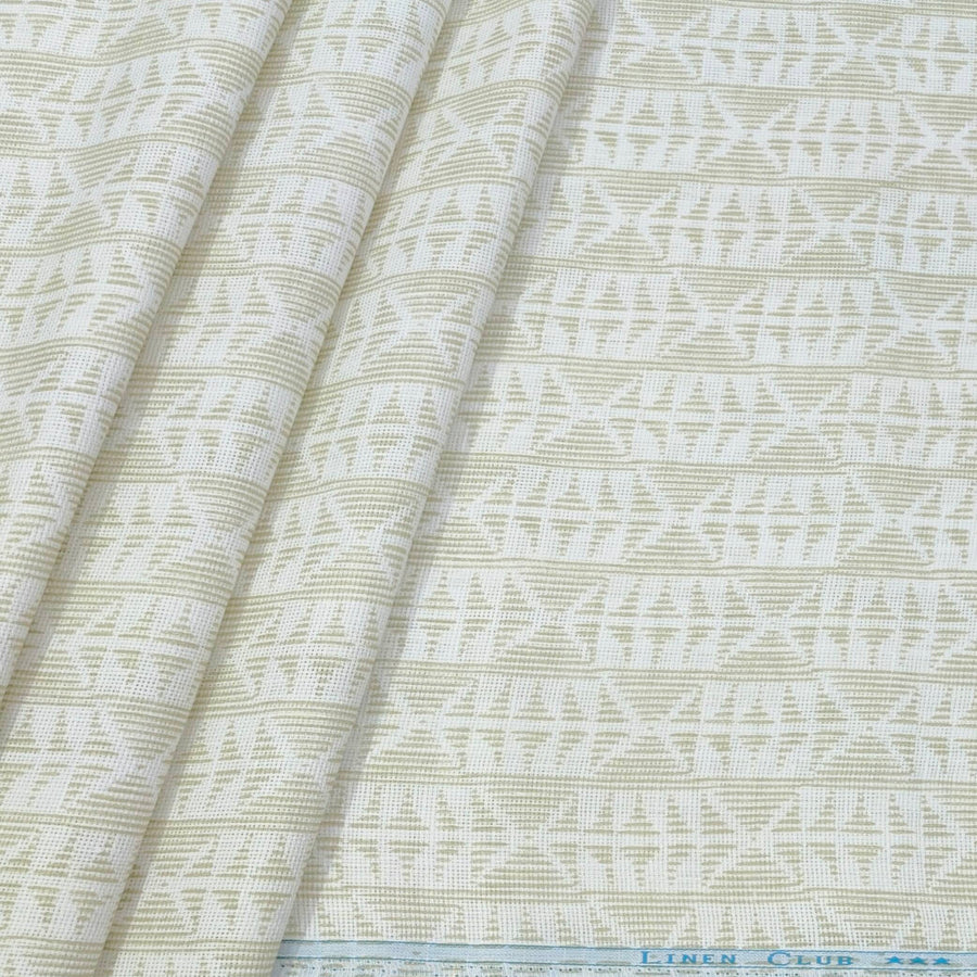 Shirt Fabric Linen Club Pure Linen Printed Colour Light Gin Green