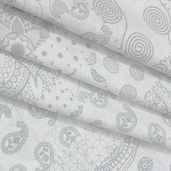 Shirt Fabric Linen Club Pure Linen Printed Colour Light Grey N White