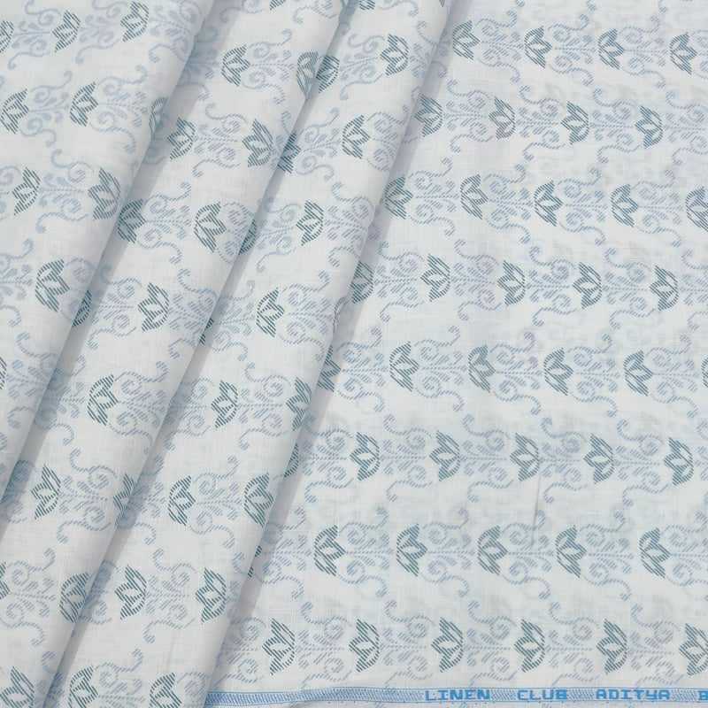 Shirt N kurta Fabric Linen Club Linen Blended Printed Colour Green N Light Blue