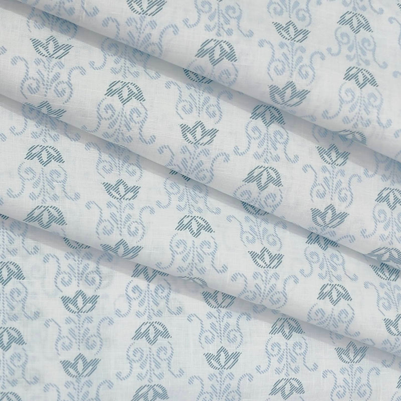 Shirt N kurta Fabric Linen Club Linen Blended Printed Colour Green N Light Blue