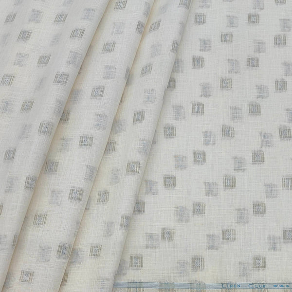 Shirt Fabric Linen Club Pure Linen Dobby Colour Ash Brown